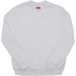 Supreme Jacquard White Crewneck Sweater